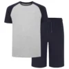 Bigdude Short Sleeve PJ Set Grey