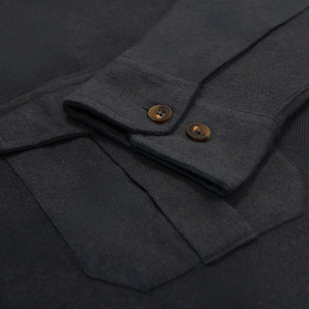 Bigdude Plain Flannel Long Sleeve Shirt Charcoal 4 Bigdude Plain Flannel Long Sleeve Shirt Charcoal - Image 4