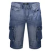 Bigdude Cargo Denim Shorts Mid Wash