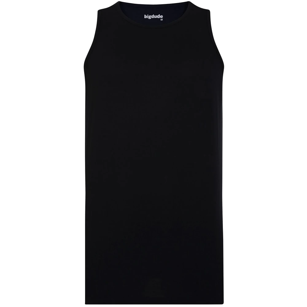 Bigdude 3 Pack Plain Vests Black 2 Bigdude 3 Pack Plain Vests Black - Image 2
