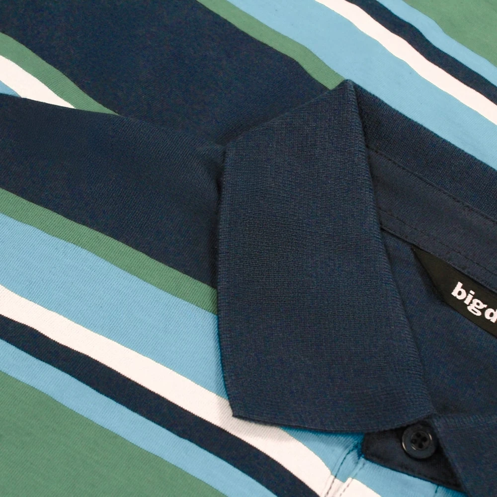 Bigdude Summer Stripe Polo Navy 3 Bigdude Summer Stripe Polo Navy - Image 3