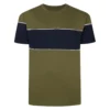 Bigdude Colour Block T-Shirt Khaki/Navy