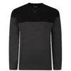 Bigdude Colour Block Jumper Black/Charcoal
