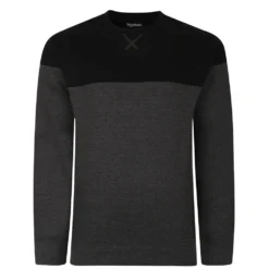 Bigdude Colour Block Jumper Black/Charcoal