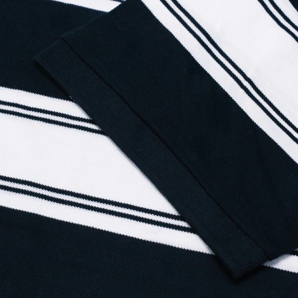 Bigdude Rugby Striped Pique Polo Navy 5 Bigdude Rugby Striped Pique Polo Navy - Image 5