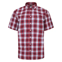 Bigdude Cutaway Collar Checked Shirt Red/Royal Blue