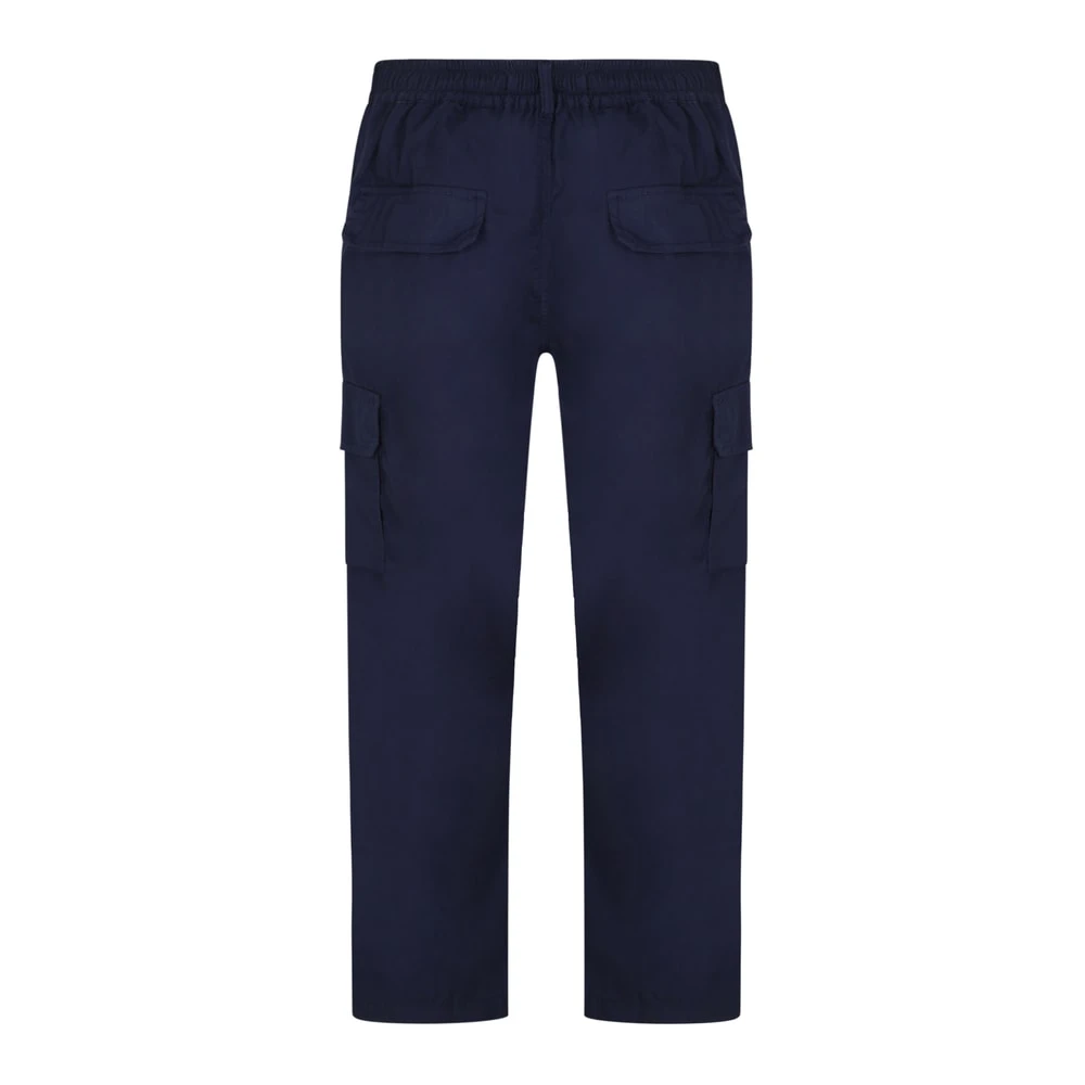 Bigdude Lightweight Elasticated Waist Cargo Trousers Navy 3 Bigdude Lightweight Elasticated Waist Cargo Trousers Navy - Image 3