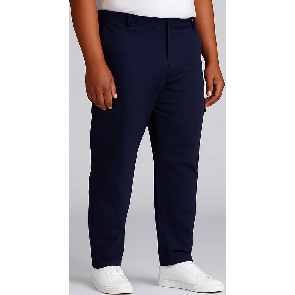 Bigdude Lightweight Elasticated Waist Cargo Trousers Navy 10 Bigdude Lightweight Elasticated Waist Cargo Trousers Navy - Image 10