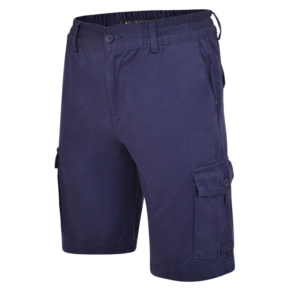 Bigdude Elasticated Waist Cargo Shorts Navy 2 Bigdude Elasticated Waist Cargo Shorts Navy - Image 2