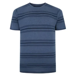 Bigdude Pure Cotton Striped T-Shirt Dark Denim