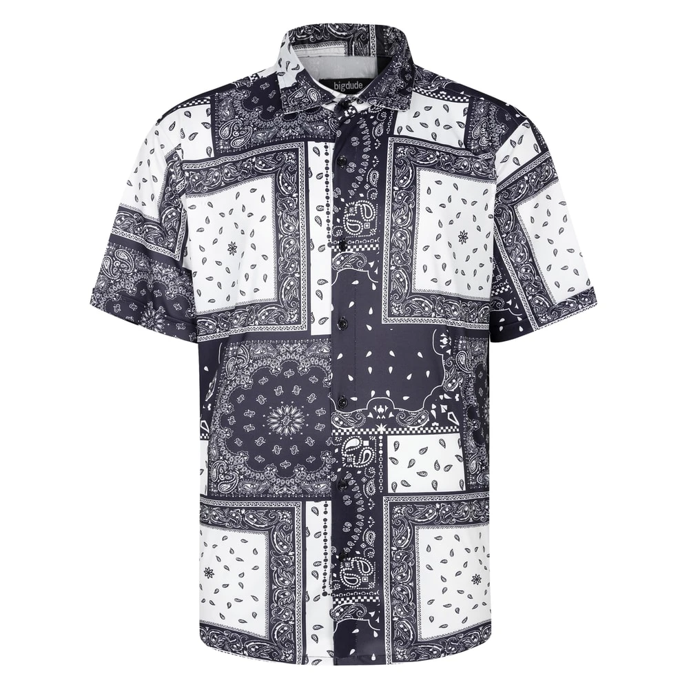 Bigdude Stretch Sublimation Short Sleeve Shirt Black 1 Bigdude Stretch Sublimation Short Sleeve Shirt Black