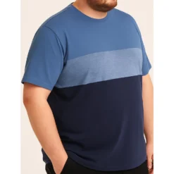 Bigdude Cut & Sew Space Dye T-Shirt Navy 11 Bigdude Cut & Sew Space Dye T-Shirt Navy -Big Dude Clothing Shop cadd4203 life2 us24ts69 02 navy