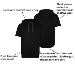 Bigdude Short Sleeve Hoody Black -Big Dude Clothing Shop caea33ea 03