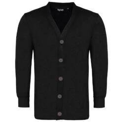 Bigdude Brushed Fleece Cardigan Black