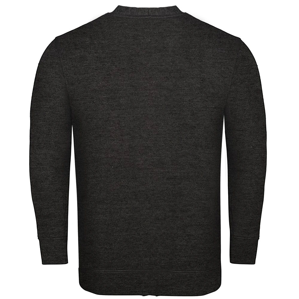 Bigdude Brushed Fleece Cardigan Charcoal 2 Bigdude Brushed Fleece Cardigan Charcoal - Image 2