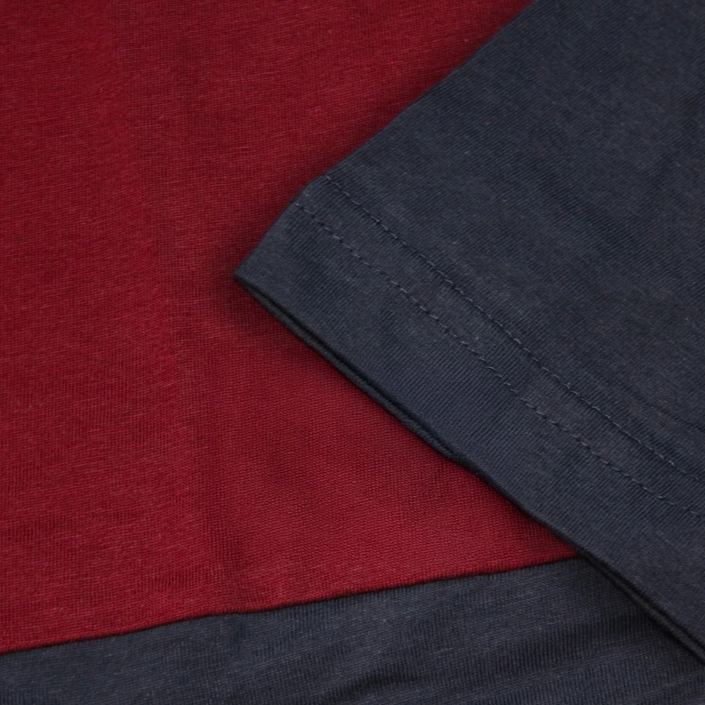 Bigdude Cut & Sew 2 Tone T-Shirt Navy/Burgundy 4 Bigdude Cut & Sew 2 Tone T-Shirt Navy/Burgundy - Image 4