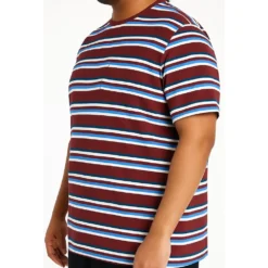 Bigdude Stripe T-Shirt Burgundy -Big Dude Clothing Shop cd7c1ec1 life2 bd24ts77 10 burgundy