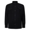 Bigdude Plain Flannel Long Sleeve Shirt Black