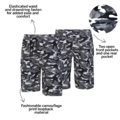 Bigdude Camouflage Print Jogger Shorts Charcoal -Big Dude Clothing Shop ce33cafa bd20sh10