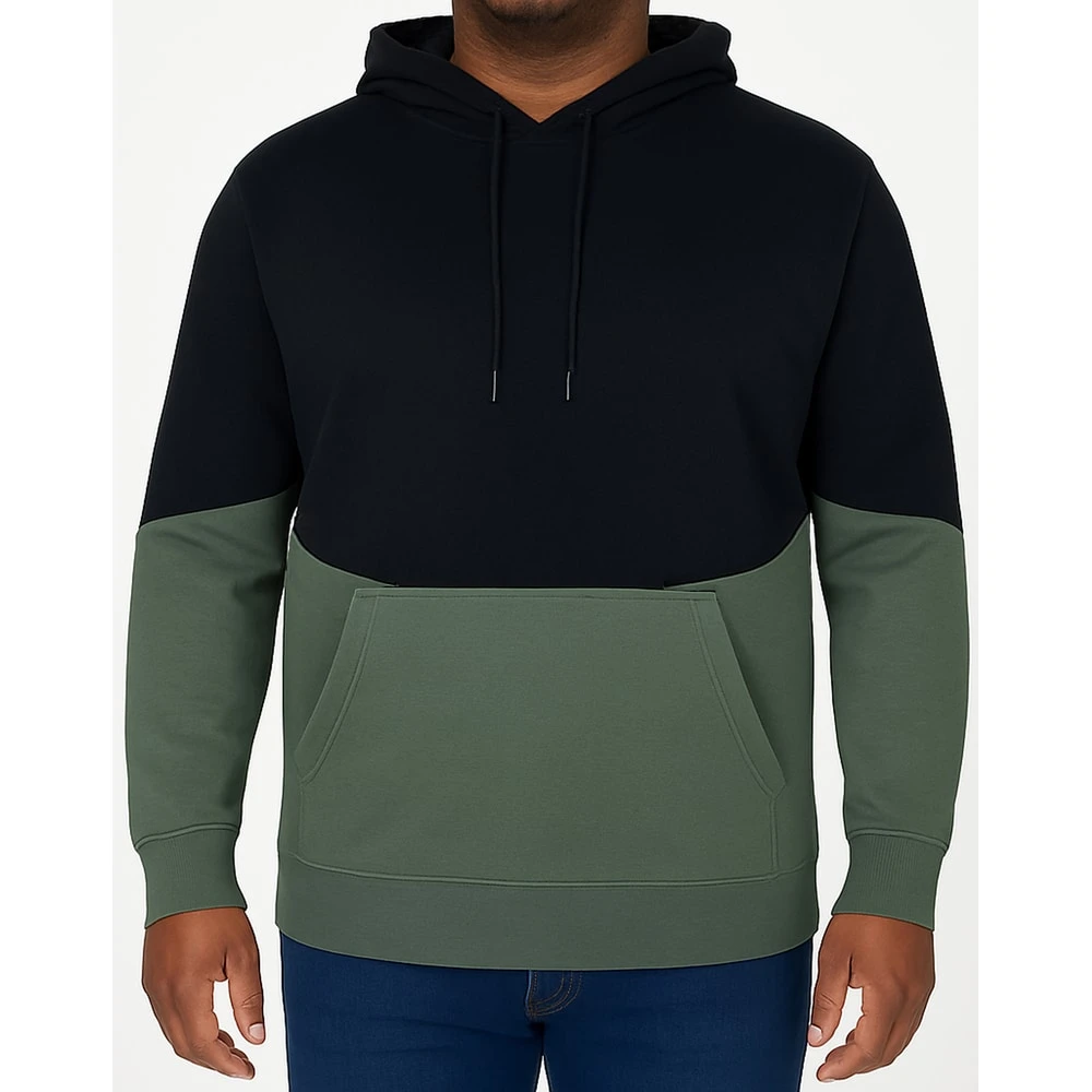 Bigdude Block Panel Hoody Navy/Sage Green 4 Bigdude Block Panel Hoody Navy/Sage Green - Image 4