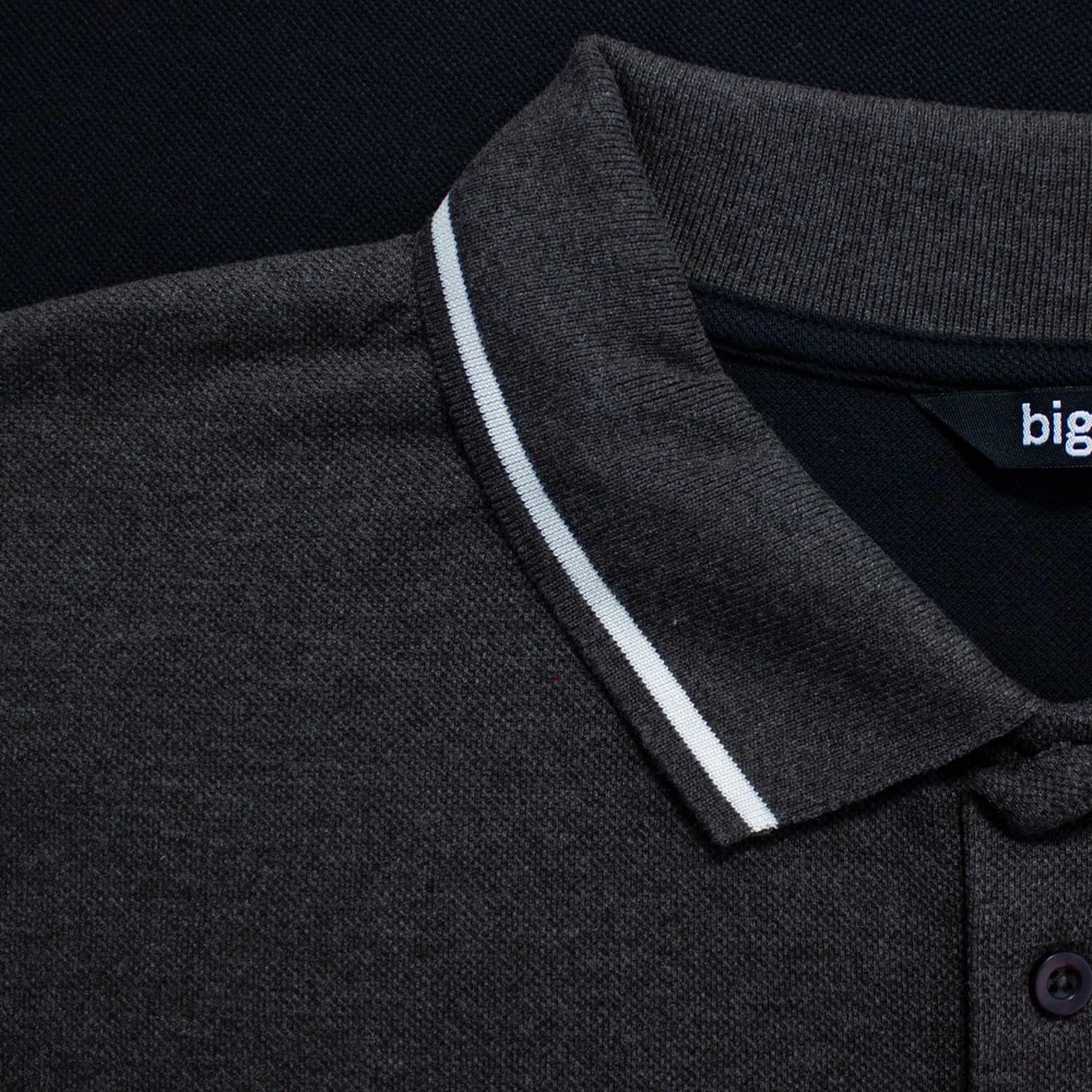 Bigdude Chevron Polo Shirt Black/Charcoal 4 Bigdude Chevron Polo Shirt Black/Charcoal - Image 4