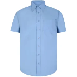 Bigdude Classic Short Sleeve Poplin Shirt Light Blue -Big Dude Clothing Shop d084e7c2 m30a6848