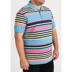 Bigdude Summer Stripe Polo Bright Blue 8 Bigdude Summer Stripe Polo Bright Blue -Big Dude Clothing Shop d3f9e94f bd25p25 112 brightblue