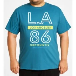 Bigdude Twin Pack LA And Bronx Print T-Shirt Petrol/Black -Big Dude Clothing Shop d4a8ad31 54723a8f life1 bd25ts29 61 petrol