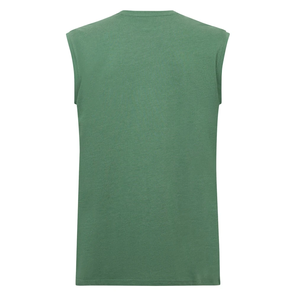 Bigdude California Print Sleeveless T-Shirt Deep Green 2 Bigdude California Print Sleeveless T-Shirt Deep Green - Image 2