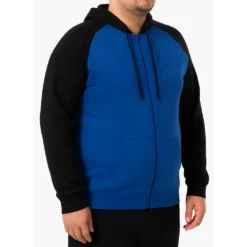 Bigdude Contrast Raglan Full Zip Hoody Royal Blue -Big Dude Clothing Shop db685b27 life2 us23h08 16 royalblue