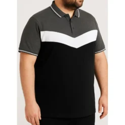 Bigdude Chevron Polo Shirt Black/Charcoal 17 Bigdude Chevron Polo Shirt Black/Charcoal -Big Dude Clothing Shop dcdeb84b life2 us21p16 01 black char