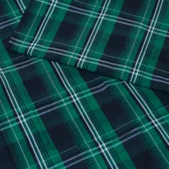 Bigdude Checked Poplin Short Sleeve Shirt Green/Navy -Big Dude Clothing Shop dd425ce5 closeup3 us24ss50 13 green