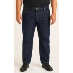 Bigdude Elasticated Waist Jeans Dark Wash -Big Dude Clothing Shop dd70fdd0 life1 us19ej 04 darkwash