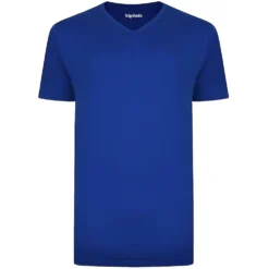 Bigdude Plain V-Neck T-Shirt Royal Blue