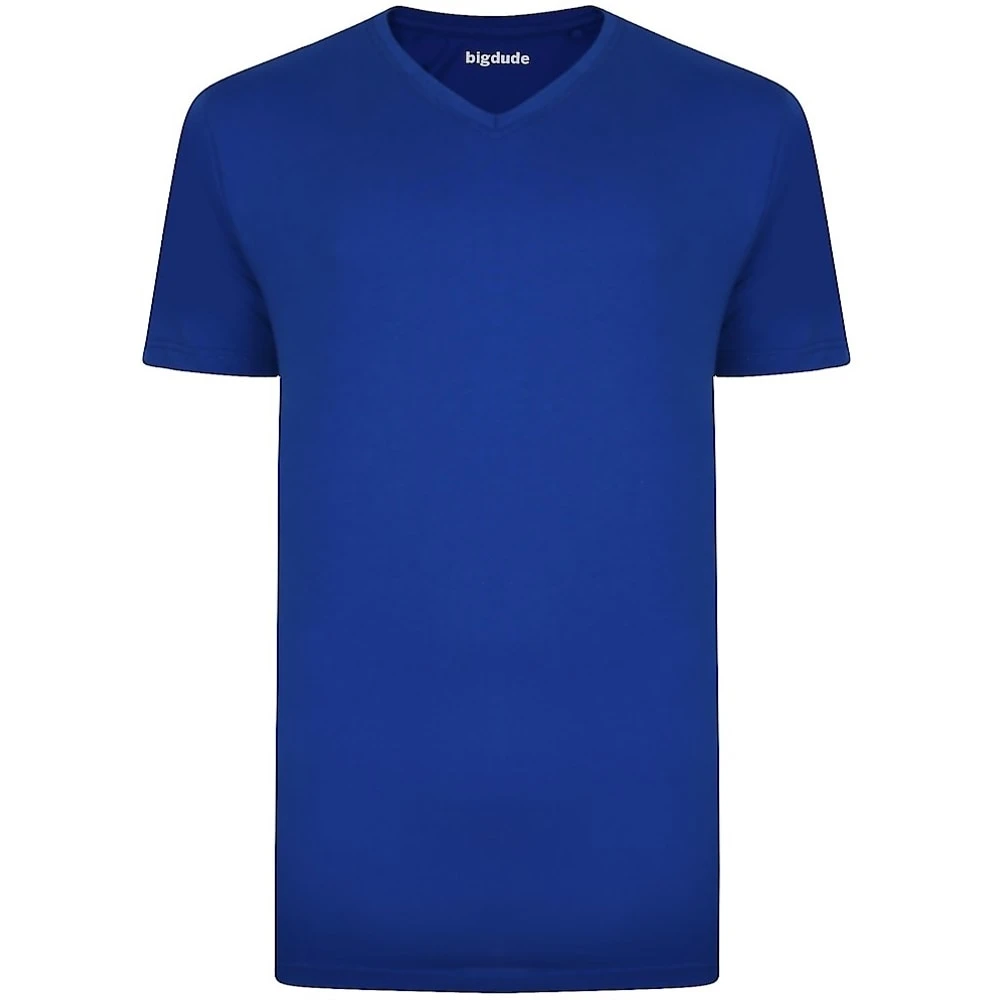 Bigdude Plain V-Neck T-Shirt Royal Blue 1 Bigdude Plain V-Neck T-Shirt Royal Blue