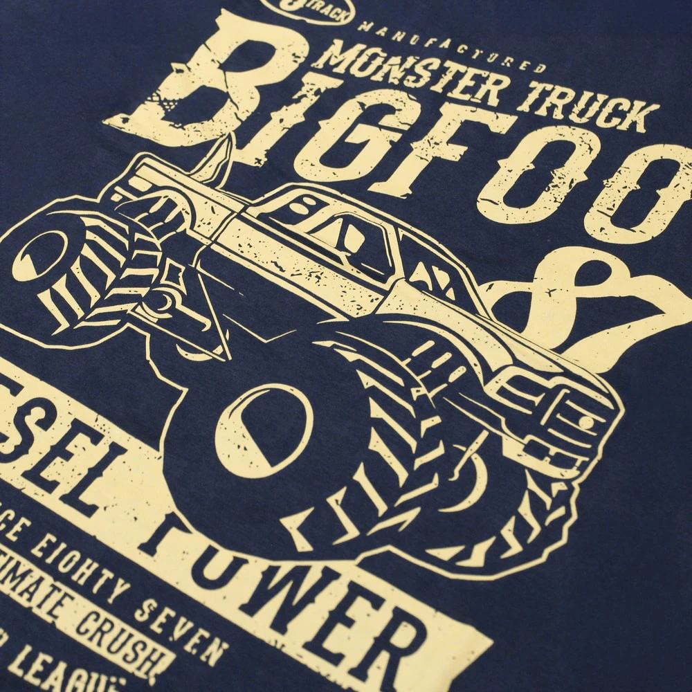 Bigdude Monster Truck Print T-Shirt Navy 4 Bigdude Monster Truck Print T-Shirt Navy - Image 4