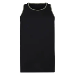 Bigdude Vest With Contrast Piping Black/Sage Green