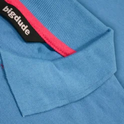 Bigdude Contrast Placket Polo Shirt Bright Blue -Big Dude Clothing Shop e39666fc d44e3477 1