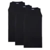 Bigdude 3 Pack Plain Vests Black