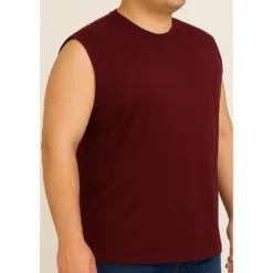 Bigdude Plain Sleeveless T-Shirt Burgundy 7 Bigdude Plain Sleeveless T-Shirt Burgundy -Big Dude Clothing Shop e60d8e95 42e3844a life2 bd20pv01 10 burgundy