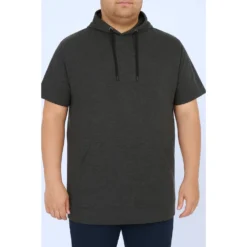 Bigdude Short Sleeve Hoody Charcoal -Big Dude Clothing Shop e61afdd4 life1 bdt83h03 07 charcoal