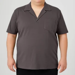 Bigdude Relaxed Collar Polo Shirt Stone -Big Dude Clothing Shop e7f4bb91 life1 bd24p21 37 stone