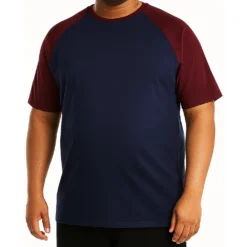 Bigdude Contrast Raglan Sleeve T-Shirt Navy/Burgundy 5 Bigdude Contrast Raglan Sleeve T-Shirt Navy/Burgundy -Big Dude Clothing Shop e80c3ae7 life1 us19ts62 02 navy burg