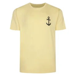 Bigdude Anchor Chest Print T-Shirt Yellow