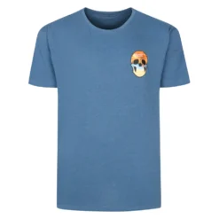 Bigdude Small Chest Print T-Shirt Denim Marl