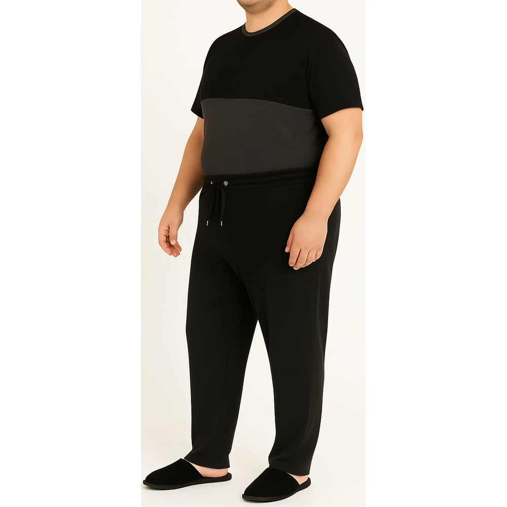 Bigdude Cut & Sew Pyjama Set Charcoal/Black 7 Bigdude Cut & Sew Pyjama Set Charcoal/Black - Image 7