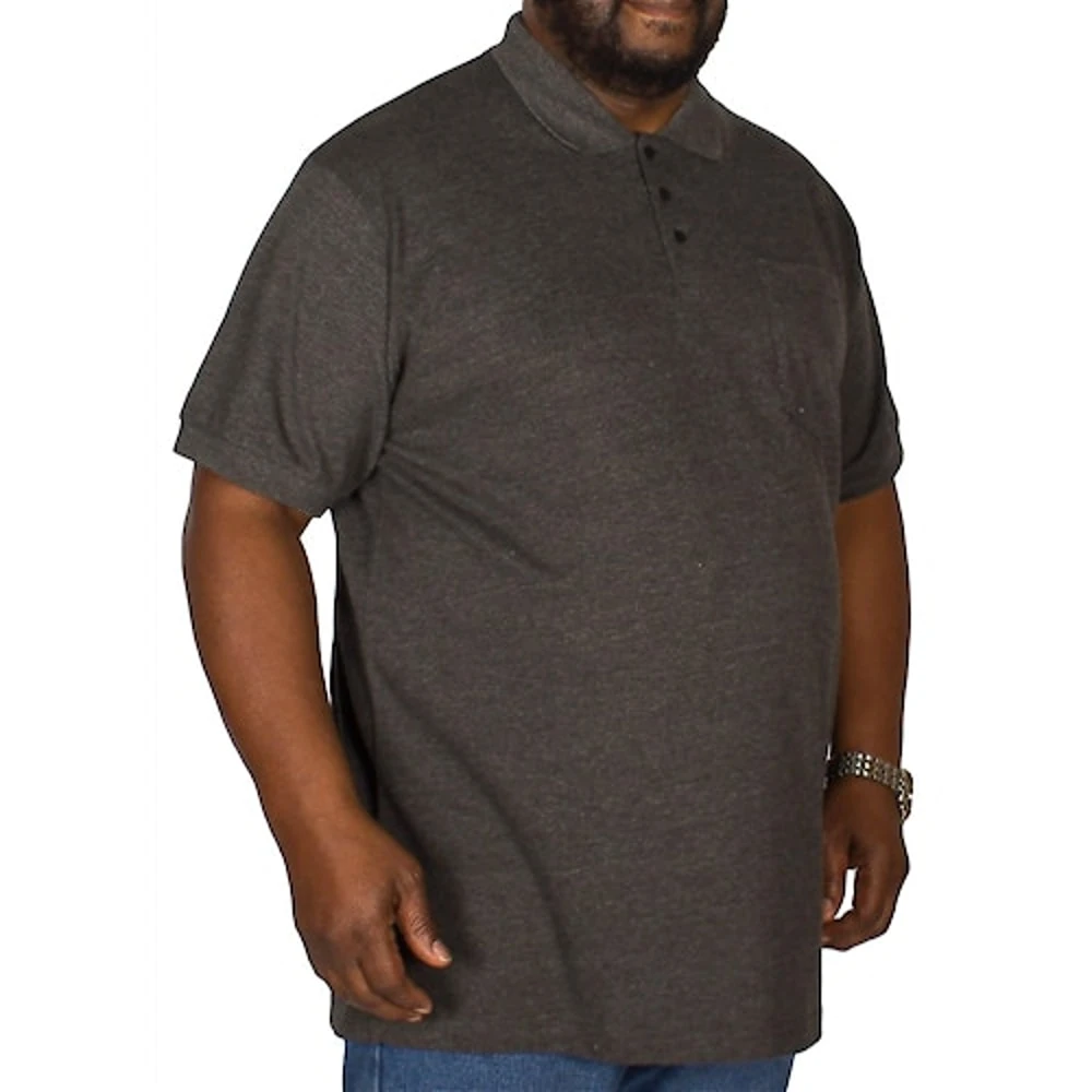 Bigdude Polo Shirt With Pocket Charcoal 3 Bigdude Polo Shirt With Pocket Charcoal - Image 3