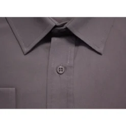 Bigdude Classic Long Sleeve Poplin Shirt Charcoal -Big Dude Clothing Shop f3591a62 img 7997