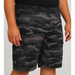 Bigdude Elasticated Waist Cargo Camo Shorts Charcoal -Big Dude Clothing Shop f3e75aeb life2 us25sh28 07 charcoal