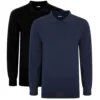 Bigdude Twin Pack Long Sleeve Polos Black/Navy